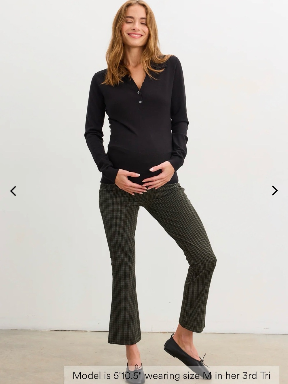 Patterned maternity stretch pant